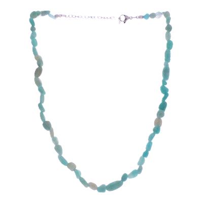 Polished Pebble Necklace In Amazonite.   SPR17857NEC