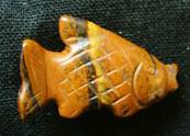 CARVING OF FISH IN TIGERS EYE. SPR3978POL