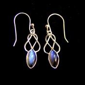 925 Silver Pendant Style Earrings with Labradorite Gemstones.   22464L 