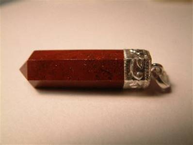 Red Jasper Indian Silver Hexagonal pendant. 796