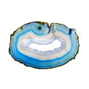 Agate Polished Geode Slice Specimen Coloured Blue.   SP15681POL