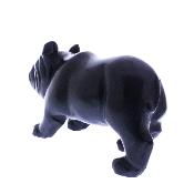 Carving Of A Bulldog In Black Obsidian.   SP17220POL