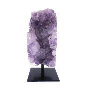 Amethyst Druze Polished Edge Crystal Specimen On Metal Display Stand.   SP17486POL