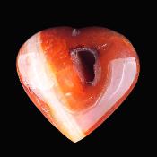 Carnelian Gemstone Polished Geode Heart Carving.   SP17553POL