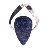 925 Silver one off pendant featuring a teardrop-shaped cabochon in Blue Goldstone.   SP4184PEND