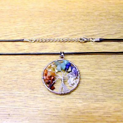 TREE OF LIFE CHAKRA NECKLACES (SILVER PLATED) 10 PACK.   SPR14315NWH