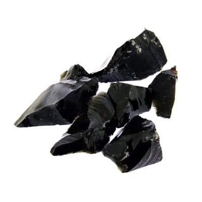 BLACK OBSIDIAN RAW CRYSTAL SPECIMENS (1Kg BAG).   SPR14575WHB