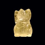 Lucky Chinese Waving Cat Carving in Quartz.   SPR15162POL