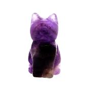 Gemstone Carving Of A Cat (Large Size) In Amethyst.   SPR16934POL