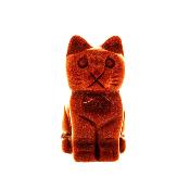 Gemstone Carving Of A Cat (Large Size) In Copper Goldstone.   SPR16936POL