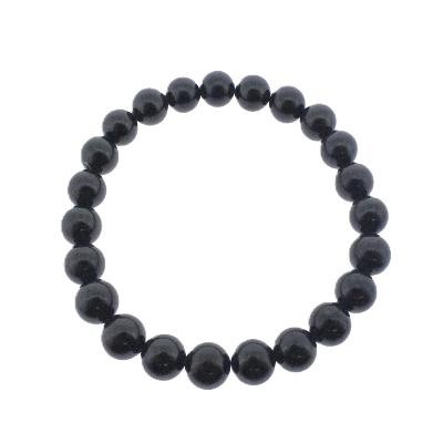 PLAIN POWER BEAD BRACELET IN BLACK TOURMALINE (NO TOGGLE).   SPR17051BR