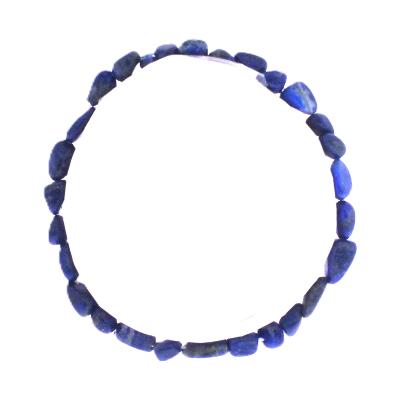 Polished Pebble Elasticated Bracelet In Lapis Lazuli.   SPR17426BR