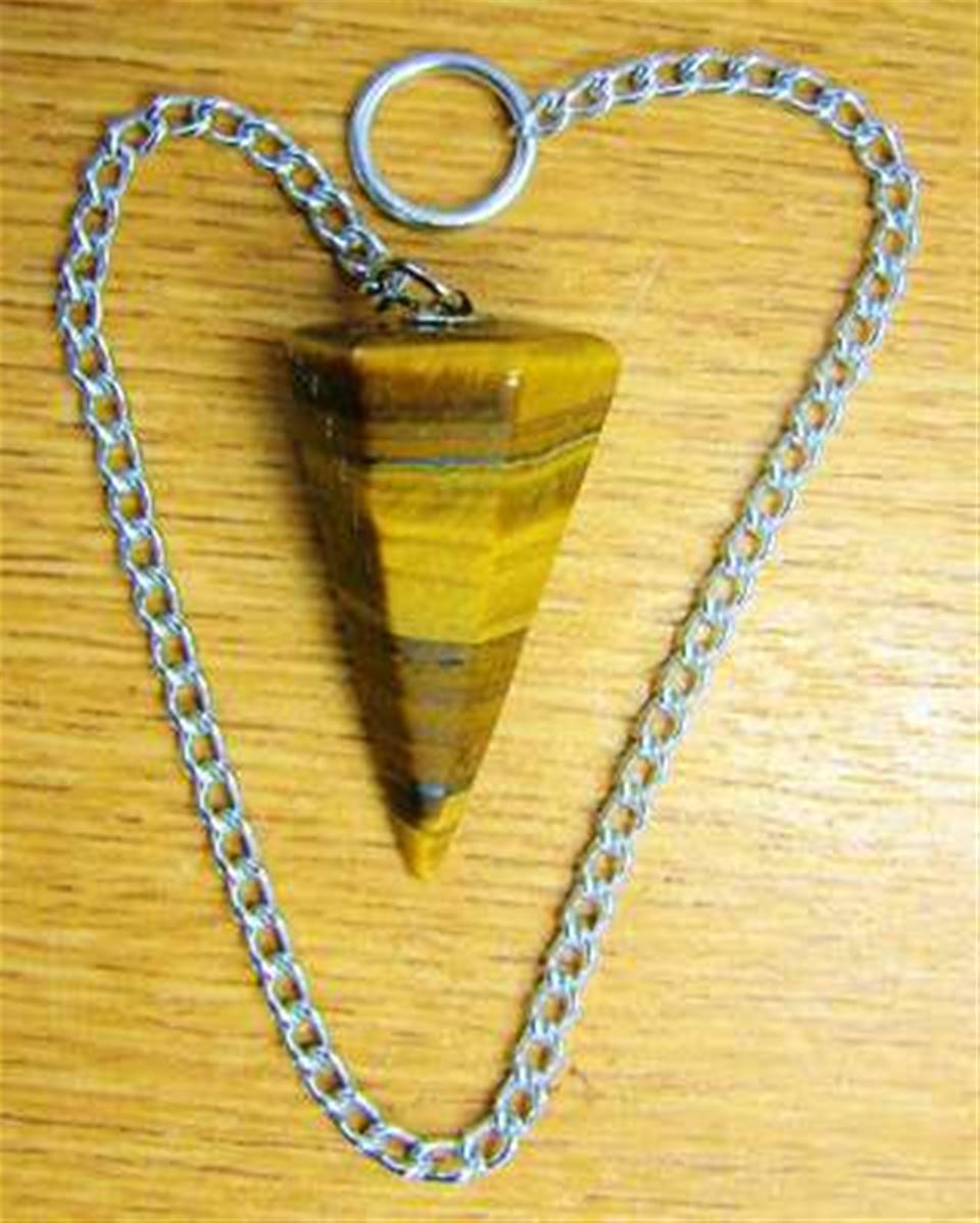 TIGERSEYE FACETED POINT STYLE PENDULUMS. SPR2941