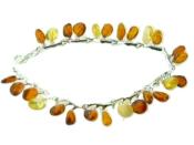 SILVER & AMBER CHARM BEADS STYLE BRACELET. 4H018002