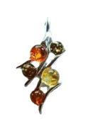 SILVER MULTI AMBER DESIGN PENDANT. 3 X 1CM. BM2H0780021