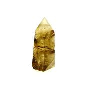 POLISHED SMOKEY QUARTZ POINT FEATURING GOLDEN RUTILE INCLUSIONS.   SP13488POL