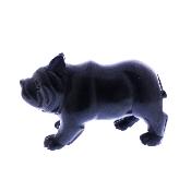 Carving Of A Bulldog In Black Obsidian.   SP17220POL