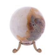 Gemstone Geode Sphere In Natural Coloured Agate with Quartz Druze Inside.   SP17768POL
