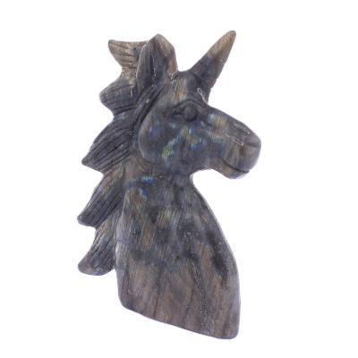 Carving Of A Unicorn Head In Labradorite.   SP17910POL