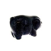 CARVING OF A PIG IN BLUE GOLDSTONE.   SPR15069POL