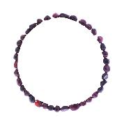 Polished Pebble Elasticated Bracelet In Garnet.   SPR17432BR