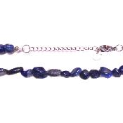Polished Pebble Necklace In Lapis Lazuli.   SPR17434NEC