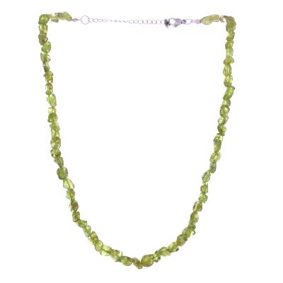 Polished Pebble Necklace In Peridot.   SPR17852NEC