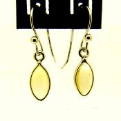 Catseye pendant style Earrings in 925 Silver with Citrine dome polished cabochon stones.   22100C