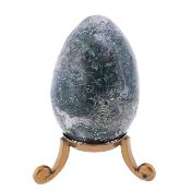 Gemstone Egg In Green Moss Agate.   SP17116POL