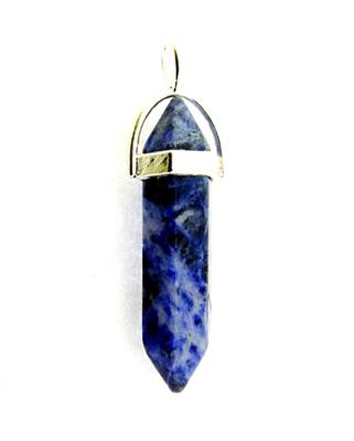 SODALITE DOUBLE TERMINATED HEALING POINT PENDANT.   SPR12432PEND