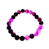 PLAIN POWER BEAD BRACELETS IN PINK DYED AGATE. (NO TOGGLE).   SPR14227BR