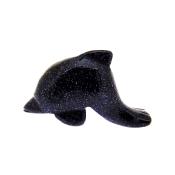 Dolphin Figure carved in Blue Goldstone.   SPR15362POL