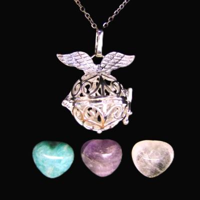 10 PACK Locket With Mini Hearts Silver Plated Necklace Set. SPR16200WH