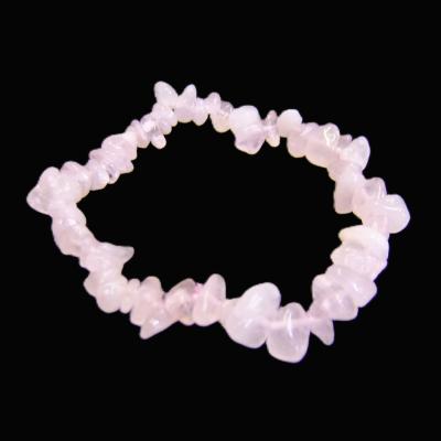 Elasticated Rose Quartz Crystal Chip Bracelet.   SPR16577BR