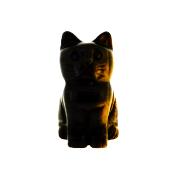 Gemstone Carving Of A Cat (Large Size) In Tiger's Eye.   SPR16938POL