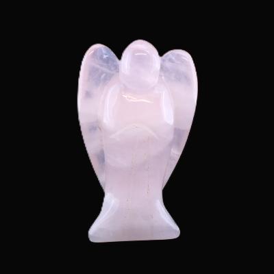 Gemstone Angel Carvings In Rose Quartz.   SPR17727POL
