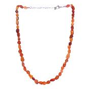 Polished Pebble Necklace In Carnelian.   SPR17855NEC