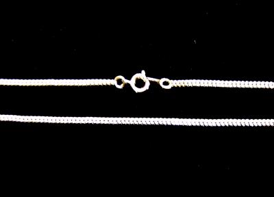 SILVER PLATED 18" CURB STYLE CHAIN WITH TRIGGER CLASP.   CHAIN18SP