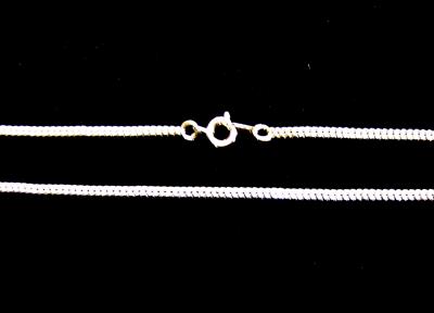 SILVER PLATED 18" CURB STYLE CHAIN WITH TRIGGER CLASP.   CHAIN18SP