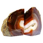 Pair Of Agate Polished Face Split Nodule Bookends.   SP16602SLF