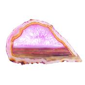 Agate Polished Front & Rear Face Slice Specimen Coloured Pink.   SP17646POL