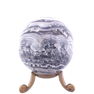 Gemstone Sphere In Banded Zebra Jasper.   SP17713POL