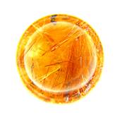 SMOKEY QUARTZ SPHERE WITH RED RULTILE INCLUSIONS. SP9120POL