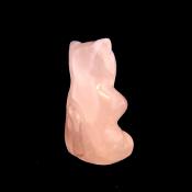 Teddy Bear Figure carved in Rose Quartz.   SPR15357POL
