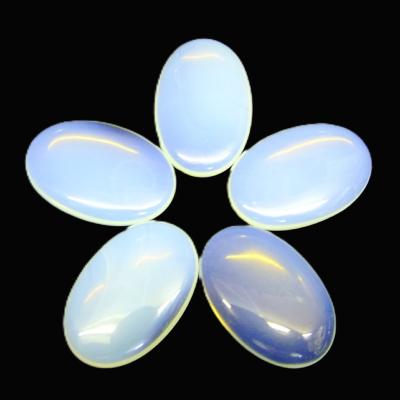 10 Pack Of Opalite Flat Oval Palm Stone.   SPR16611WH