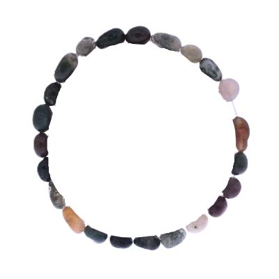 Polished Pebble Elasticated Bracelet In Agate.   SPR17431BR