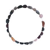 Polished Pebble Elasticated Bracelet In Agate.   SPR17431BR