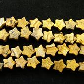 PICTURE JASPER STAR SHAPE BEADS ON A STRING. SPR6066