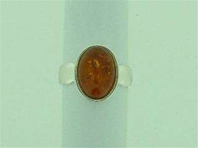 925 SILVER OVAL CAB AMBER RING CAB SIZE 14 X 9MM APROX. BN6C082002