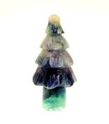 A GEMSTONE CHRISTMAS TREE CARVING IN FLUORITE.   SP12965POL